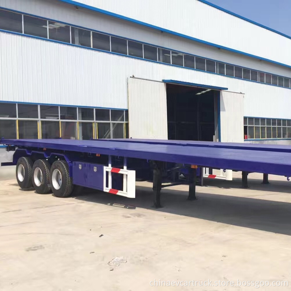 3 Axles 40 Feet 20ft 40ft Shipping Container Flat Semi Trailersfor Sale 2 Axles 20ft flatbed trailer